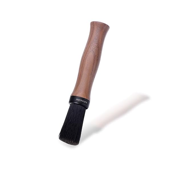 Normcore Barista Pinsel für die Kaffeemühle, Espresso Reinigungsbürste mit Bürste Walnuss Griff, Kaffeepinsel, Kaffeewerkzeug für Barista Heimküche