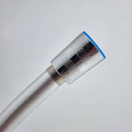 CYILIUEN Universal Flexibler Brauseschlauch 1 m PVC Shower Hose mit Knickschutz 304 Edelstahl Verbindungsstück, Silber