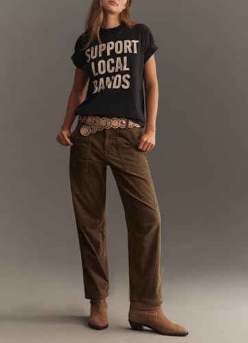 Women's Vintage Corduroy Pants Low Rise Straight Leg Baggy Barrel Jeans Patch Pocket Pants Trouser4