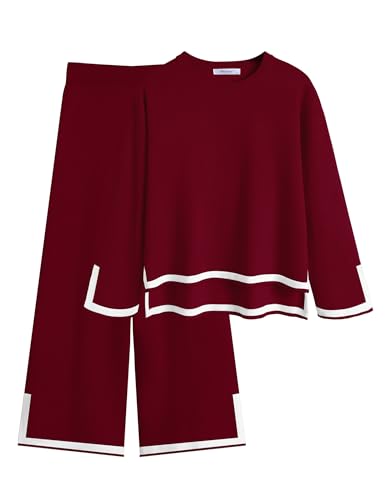 Image of Arshiner Girl's 2 Piece Outfits Long Sleeve Knit Pullover Sweater Tops Wide Leg Pants Casual Fall Sets Tracksuits