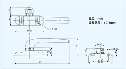 Aluminum alloy door handle window handle latch locks Right/left X5 - (Color: White, Size: right)