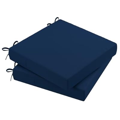 AAAAAcessories Outdoor Seat Cushions for Patio Furniture, Waterproof Replacement Patio Chair Cushions, Set of 2, 18 x 18 x 2 Inch, Navy Blue