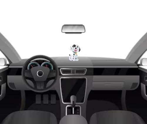 Image of AUGEN Cute Dog White Black Bobblehead for Car Dashboard, Office Desk & Study Table (Pack of 1)