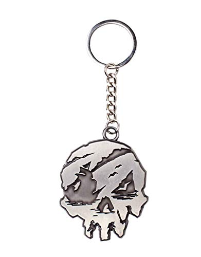 Sea Of Thieves Keyring Keychain Skull Logo Official Grey