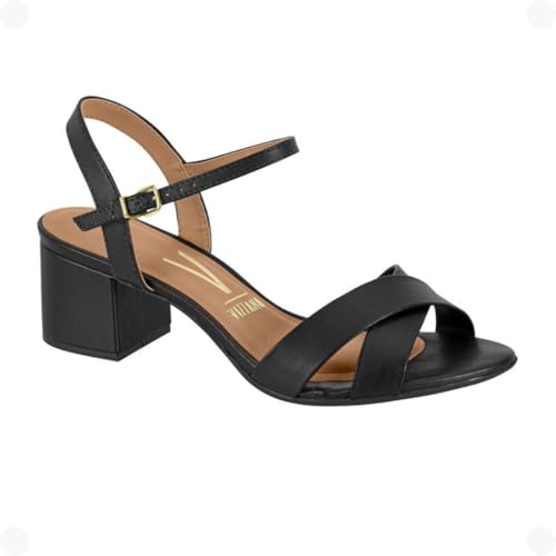 Sandália Vizzano Salto Bloco Feminino, Preto, 38