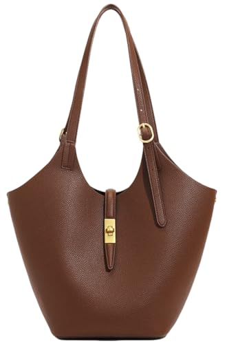 Soft Vegan Leather Bucket Tote Bags for Women Large Shoulder Crossbody Purse Working Handbags Ladies Satchels 2pcs - Main Image