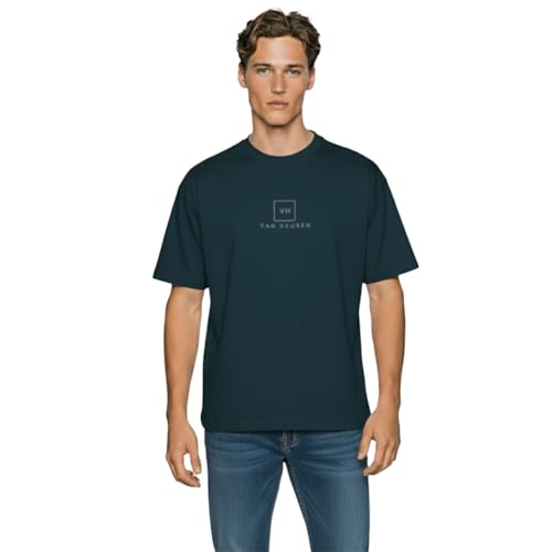 Image of Van Heusen Men's Premium Cotton Oversized Drop Shoulder Brand Logo T-Shirt