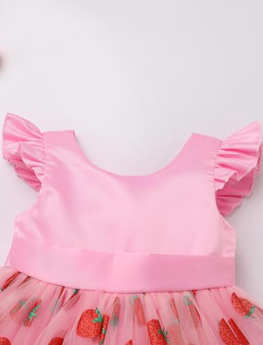 OBEEII Baby Girls Birthday Cake Smash Outfit Formal Baptism Photoshoot Tulle Dress Wedding Flower Girl Dress with Headband4