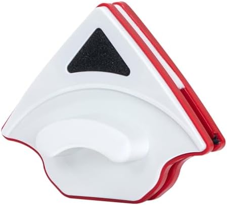 Magnetic Window Cleaner Double Side Glass Wiper Adjustable Magnetic Glider Washing Brush Tools Glass Washing Cleaning Tool Brush 18-30mm Thickness Suit Glazed Windows with 3-8mm Thickness (Red)