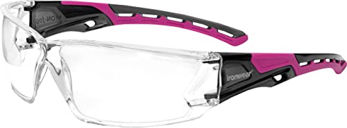 Ironwear 3085 Safety Glasses Anti-Fog ANSI Z87 Compliant with UVA and UVB Protection (Pink/Clear)