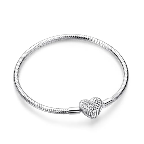 Symretie Moments-Bracciale Donna Adatto per Ciondolo Argento Sterling 925 Braccialetto Snake Bracciali Compatibile con Pandora Ciondolo