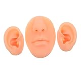 Gatuida 3 Piezas Modelos de Silicona para Práctica de Piercings Oreja Nariz y Boca Simulación Flexible y Reutilizable para Entrenamiento Profesional de Maquillaje y Perforación