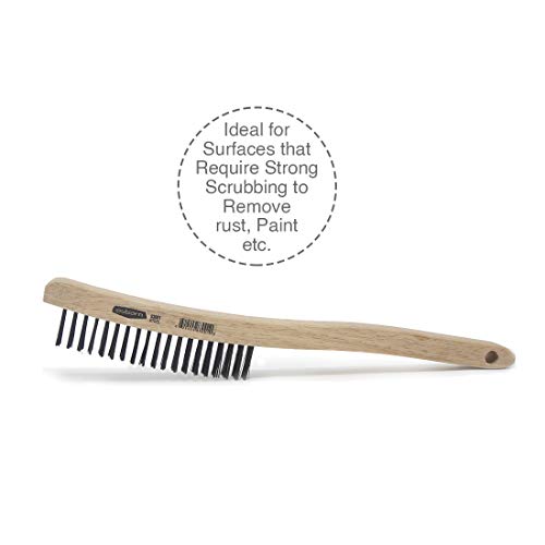 Osborn 83001Sp Economy Curved Handle Steel Wire Scratch Brush, 0.014" Fill Diameter, 6" Brush Area Length, 15/16" Brush Area Width, 13-3/4" Overall Length #TOP2