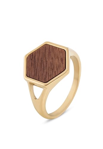 Bague fine homme Akitsune Lignum acier et bois : fini les bijoux lourds et irritants