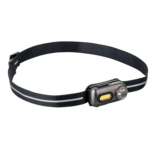 NEBO Einstein 400 - Lampada frontale ricaricabile con 5 modalità di illuminazione - Accessori per campeggio ed escursionismo - Torcia per corsa e sport all'aperto