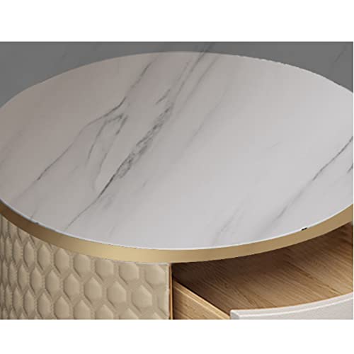 Table Ronde en Marbre et Meuble Rangement Minimaliste Moderne
