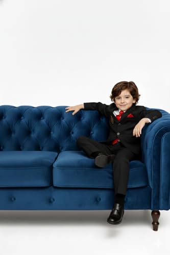 Image of Boys Satin Formal Suit 3 Pcs Set Blazer, Pant Tie Premium Kids Suit for Wedding, Birthday