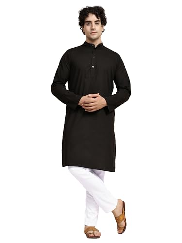 Image of SKAVIJ Men's Casual Kurta Pajama Set Regular Fit Traditional Dress Yoga Outfit