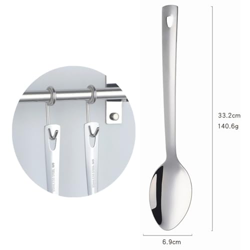 13-Inch Stainless Steel Serving Spoons Set, TEHAHA Long Handle Buffet Serving Spoons For Catering,Dishwasher Safe. (6 Pcs, Silver) by TEAHAHA - Used condition - Image 7