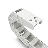 Aweking 18 x 25 mm (Inner H x W) R38 Semi Enclosed Drag Chain, Cable Carrier Track, Wire Protection Chain Connector 39.3inch/1M for 3D Printer, Industrial CNC, White Plastic (Inner Side Open)