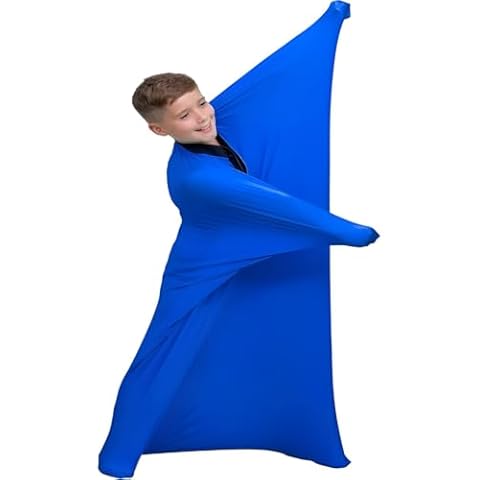 JDIUCDGV Sensory Body Sock for Kids Adults 40" H X27 W Full Body Wrap Sensory Sock Stretchy Body Sock to Relieve Stress Suitable Age 3-18 Autism(Dark Blue,XL/X-Large) Cover