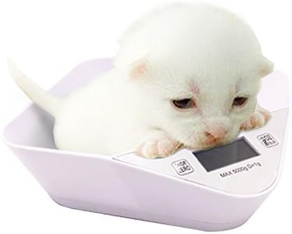 Digital Pets and Kitchen Scale for New Born Puppy or Small Kitty Rabbit with a Free White Pet Food Bowl (Blue)