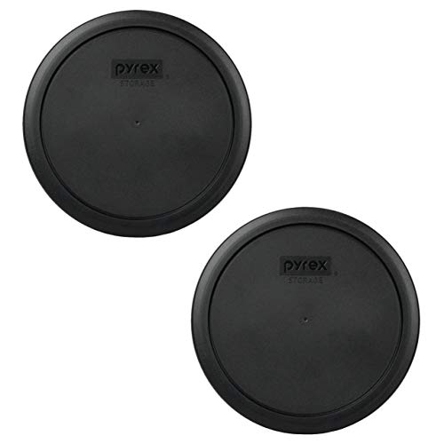 Pyrex 7402-PC 6/7 Cup Black Food Storage Replacement Lid (2-Pack) - Made in the USA