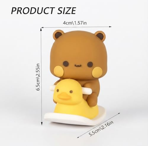 Image of 2 Pieces Bubu Dudu Panda Bear Figure Cartoon Exciting Bear Miniatures for Car Dashboard (5CM Height)