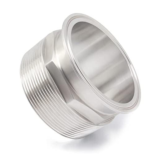 Adaptador de abrazadera tri de 4 pulgadas a rosca virola hexagonal QiiMii para tuberías 2