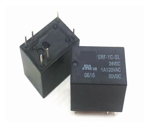 Relé electromecánico 1C-SL 24VDC con 6 pines para montaje en PCB