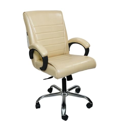 Image of activa Executive Revolving Office Chair| Ergonomic Computer Desk Chair with Cushioned Seat| Heavy Steel Base, Adjustable Height & 360 Swivel Wheel| Leatherette Office Visitor Chair (Beige, Regal)