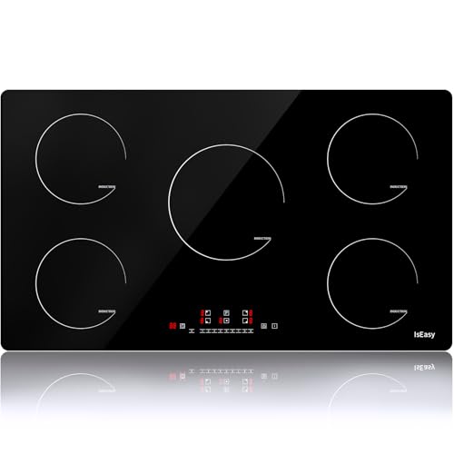 Piano Cottura 90cm 5 Fuochi, Induzione, Controllo Touch, Sicurezza Bambini