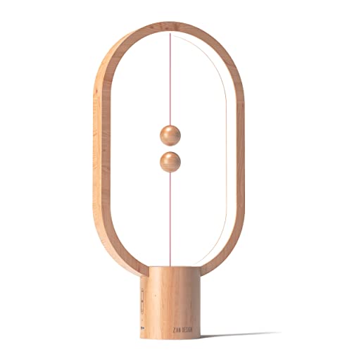 Heng Balance Light, USB Powered LED Table lamp, Creative, Magnetic Switch Night Light, dimmable Eye Protection Table lamp, Used for Gifts, Decoration Bedside, Dormitory and Office(Wood)