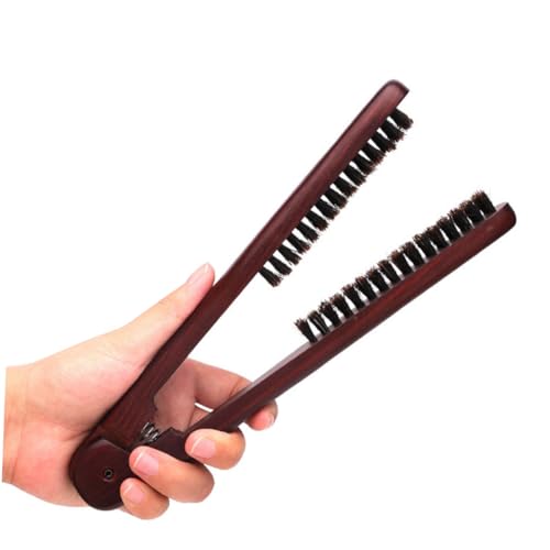 Cepillo alisador con pinza ergonómica doble para cabello miniatura 2