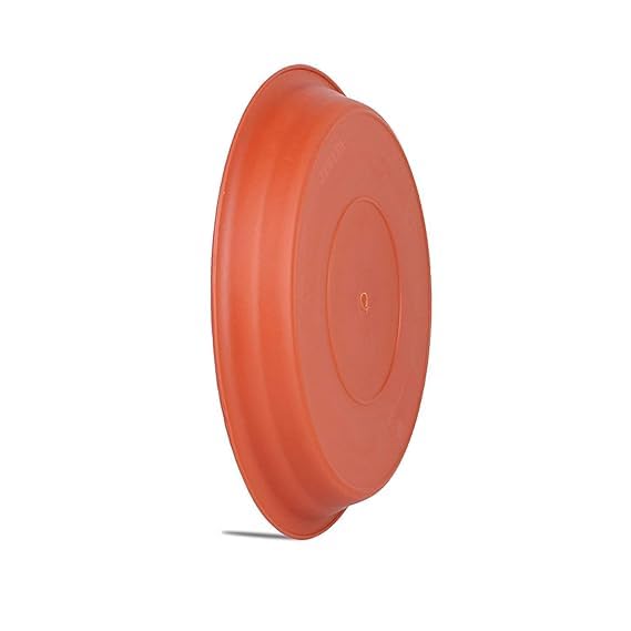 Image of SIGNY Round Bottom Tray(Plate /Saucer) Suitable for 6 Inch Round Plastic Pot - Brown - Set of 3 | Heavy Duty Highly Durable Plant Saucer for Indoor Home Decor & Outdoor Balcony Garden (3, 4.5 Brown)