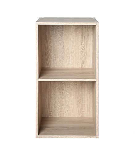 Casâme Meuble 2 Cases - avec Fond - Colonne de Rangement - Meuble de Salon, Chambre, Bureau - Etagère de Rangement 2 Cases Ouvertes - L 30 x P 32 x H 63 cm