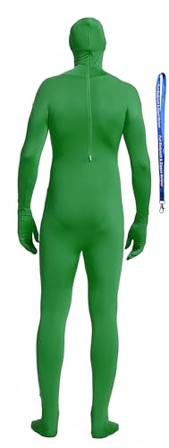 Full Bodysuit Unisex Lycra Spandex Stretch Adult Costume Zentai Disappearing Man Body Suit (Large, Green)