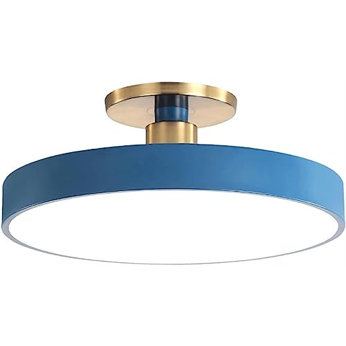 Plafonnier LED salon et salle à manger luminaire rond mince bleu