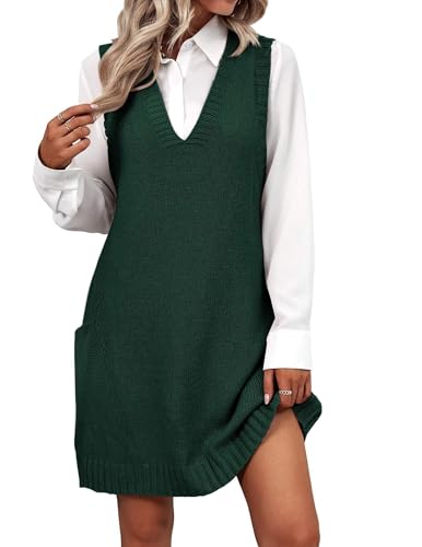 Zeagoo Sleeveless Knitted Sweater Dress for Women...