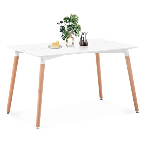AnYu Furniture Mesa Comedor Madera Rectangular, Mesa Cocina PequeñA de Cocina para 2 4 Personas, Mesa de Comedor Industrial 110 X 70 X 72 cm (Mesa de Comedor Rectangular)