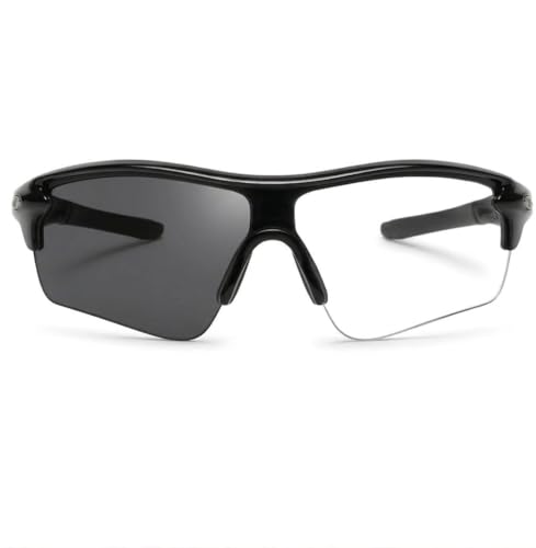 Image of Specoo Photochromic Sport Sunglasses, Black, UV400 Protection, Flex-Frame Technology, Transitions Clear to Dark