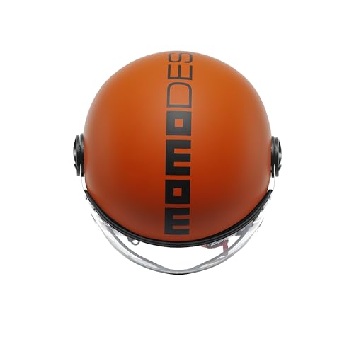 MAGIC MOTOR Casco moto jet Momo Design Fighter Classic E2206 Arancione Opaco / Nero (XL)