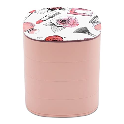 Caja De Almacenamiento De Joyas Perfume Con Pintalabios Y Brocha...