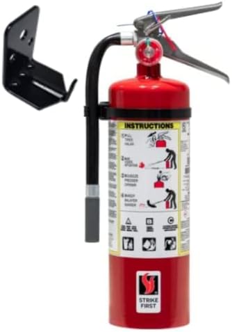 Fire Extinguisher, 5 lb. ABC Multi-Purpose Dry Chemical - Wall Hook Included - Ideal for Home, Cottage, Trailer, Basement and Anywhere Else