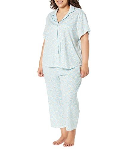 Image of Karen Neuburger Women's [Plus Size] Short Sleeve Girlfriend Capri Pajama Set