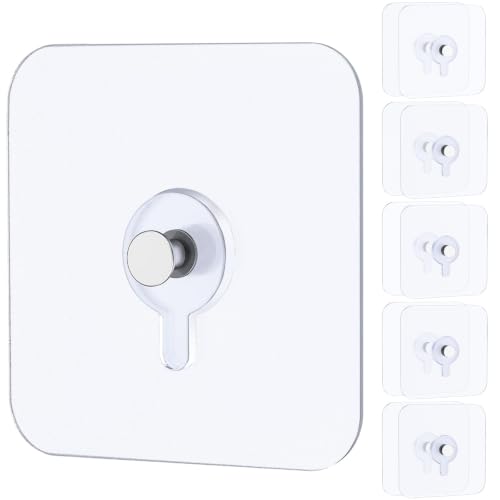 Uniclife 10 Pcs Self Adhesive Picture Hooks 40 lbs Load No Drill Screw Stickers 2.64' Heavy Duty...