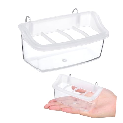 Homoyoyo 2 Piezas Comederos Colgantes para Pájaros de Plástico Transparente Alimentadores de Jaula para Periquitos y Canarios para Comida Interiores y Exteriores