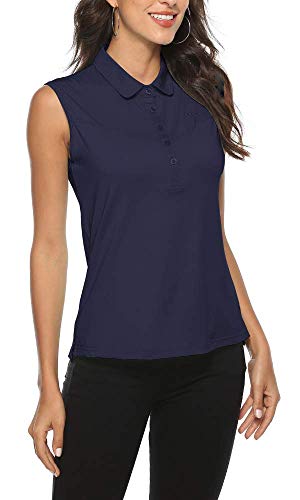 Image of AIRIKE Golf Polo Shirts for Women Sleeveless Summer Sports Athletic Fashionable Workwear-Quick Dry Womens Tank Tops