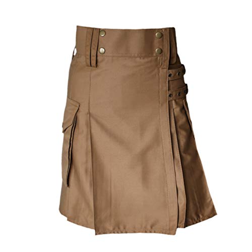 Ladies Khaki Utility 19 inch Kilt Skirt Size US 8