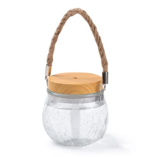Dioche Difusor de Aceite Esencial de Vidrio, Humidificador de Atomizador de Aire de Escritorio, USB Recargable, Difusor Tranquilo para el Dormitorio de la Oficina en el Hogar Yoga (Grano de Madera)